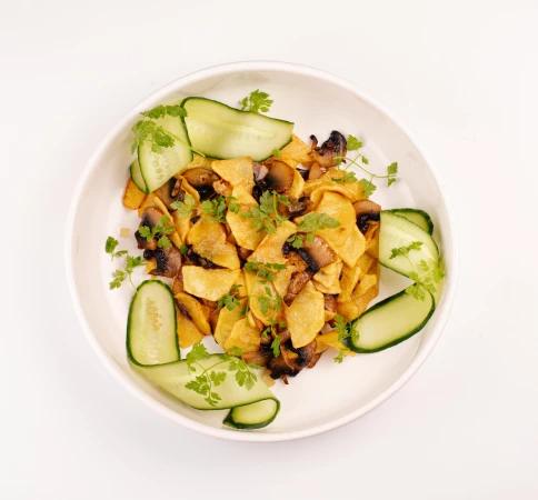 Жареный картофель с шампиньонами