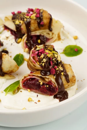 Блины с вишней 