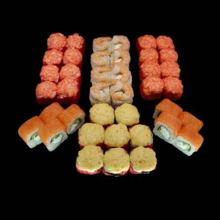 Сет 8 Марта (Сакура) 40шт(слив кревет,фила лосось,калиф крев,калиф краб,тора)