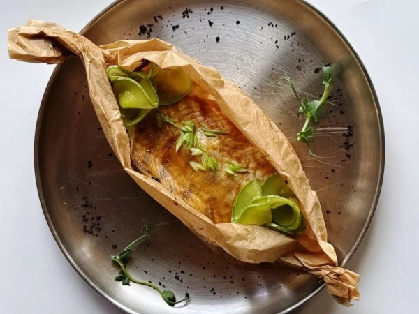 Запеченный судак с картофелем