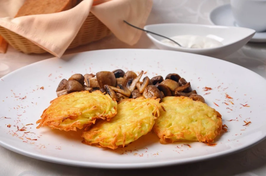 Драники картофельные с грибами (пост)