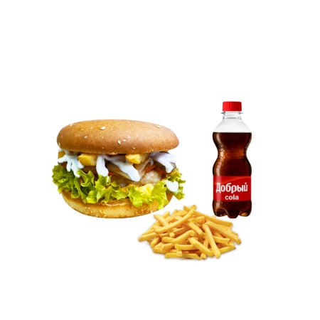 Комбо Цыпочка(с кур котлетой)/Фри 100 гр/Кола 0,5 л