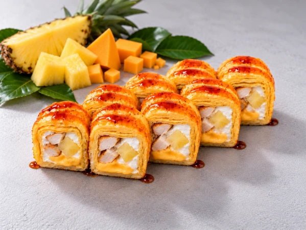 Тортилья с курицей и ананасом
