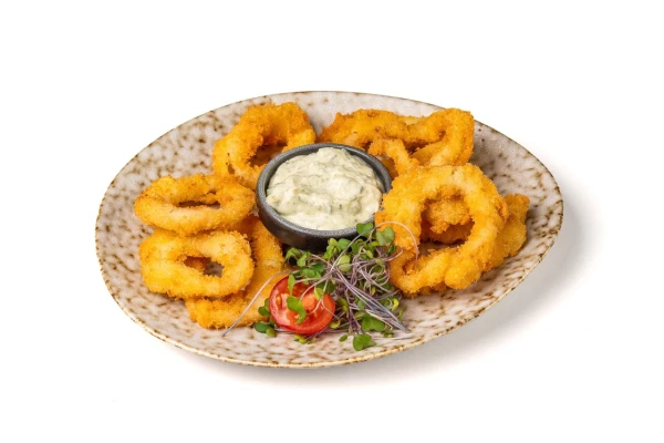 Ика темпура с чесночным соусом