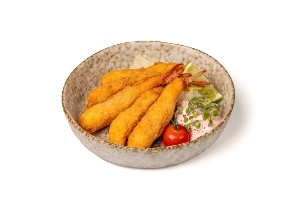 Эби темпура с чесночным соусом