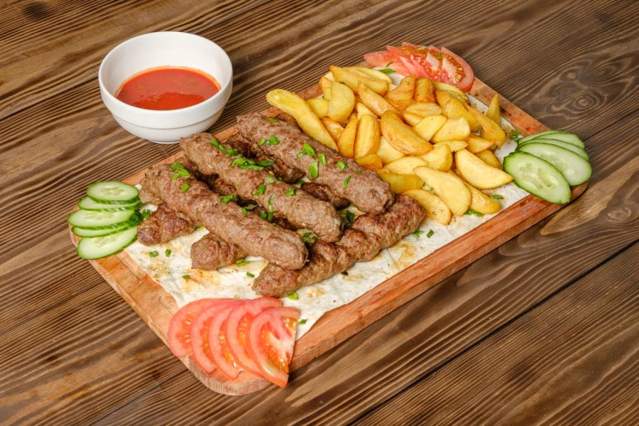 Set люля-кебаб и картофель по-деревенски