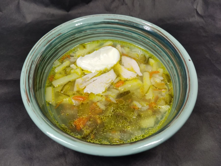 Рассольник с курой