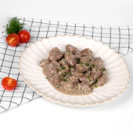 Сердечки куриные в сметане