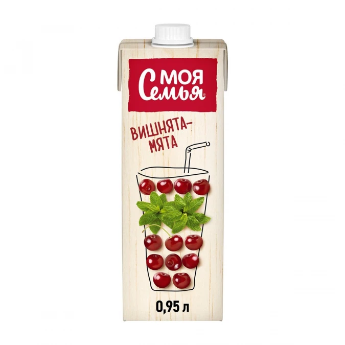 Сок Моя семья "Вишня мята" 0,95л
