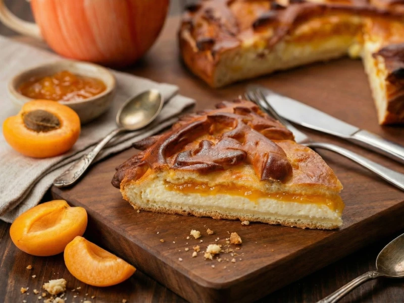 Пирог с творогом и абрикосом