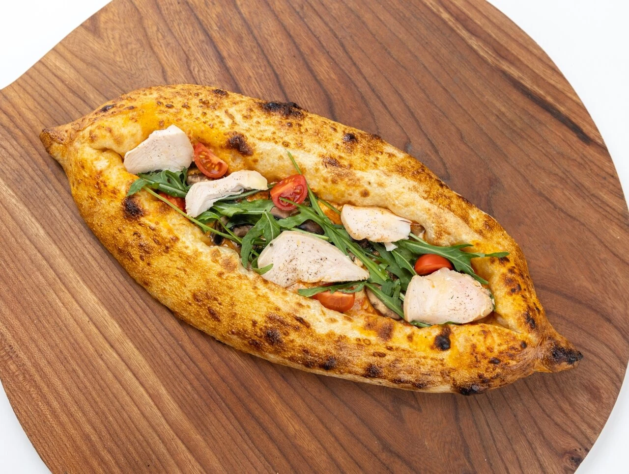 Пиде трюфельный цыплёнок и шампиньоны