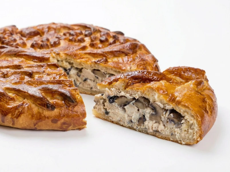 Пирог с курицей и грибами