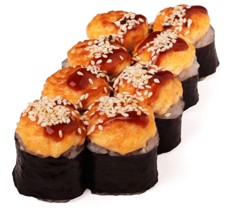 Роллы запечённые с креветкой