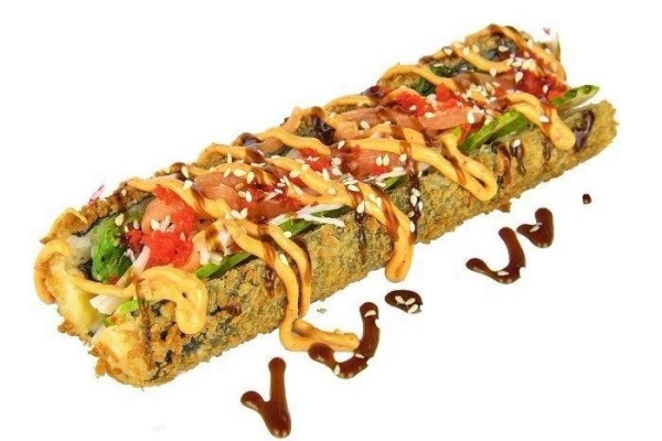 Хот Дог замес кур,угорь, спайси соус