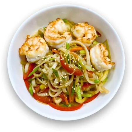 Вок с креветками