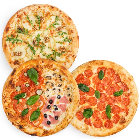 Супер Трио № 3 (Цыпленок Барбекю, 4 Сыра, Деревенская )