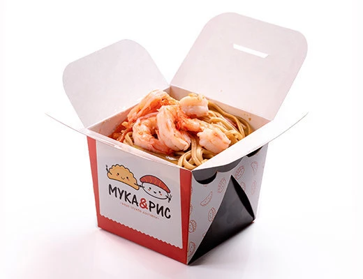 Вок терияки с креветками