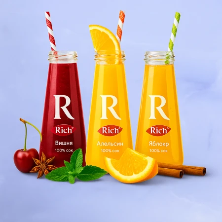 Сок Rich 0,2 стекло в ассортименте