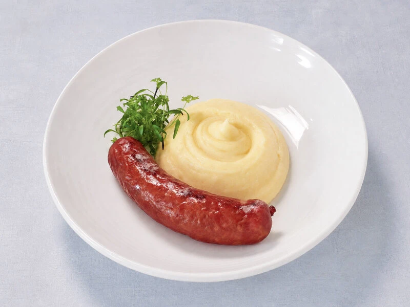Колбаска с картофельным пюре