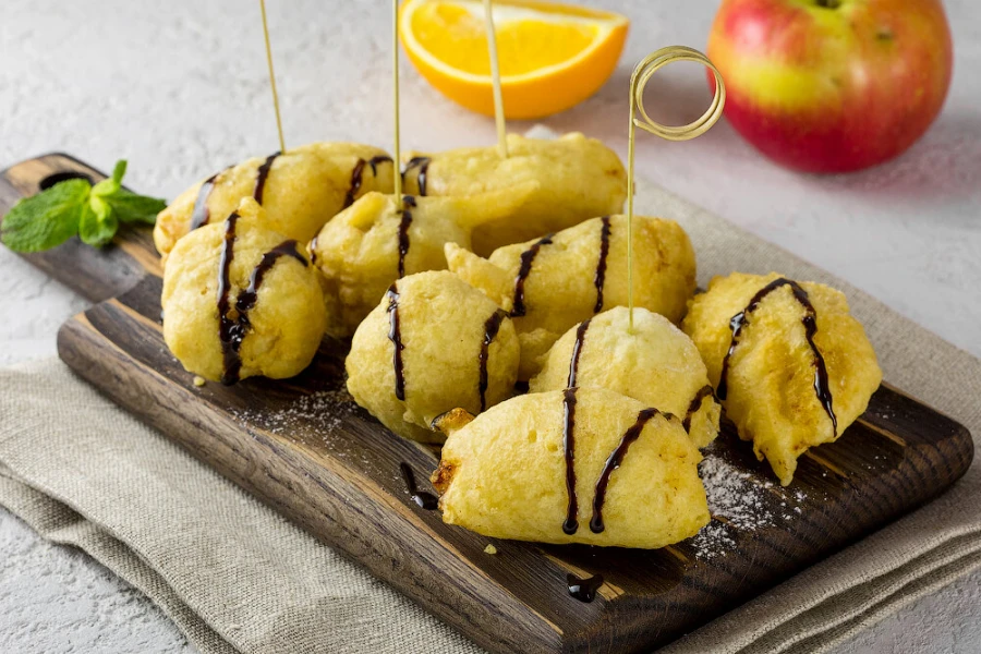 Фруктовые шпажки в какосовом кляре