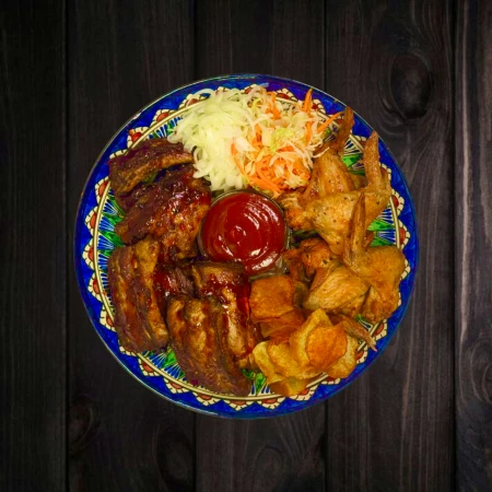 Микс из рёбрышек BBQ и куриных крыльев