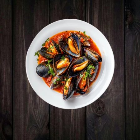 Мидии средиземноморские в томатном соусе