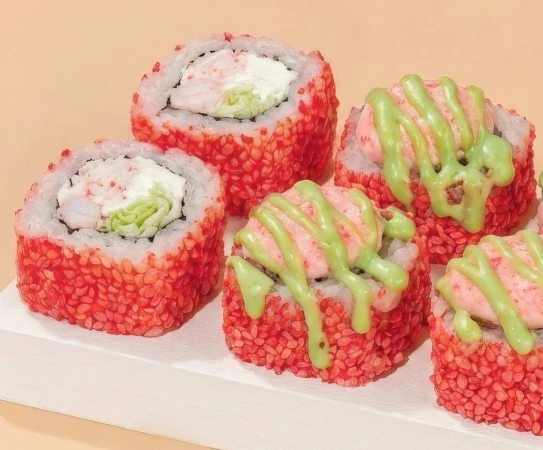 Запеченный с креветкой и крабом