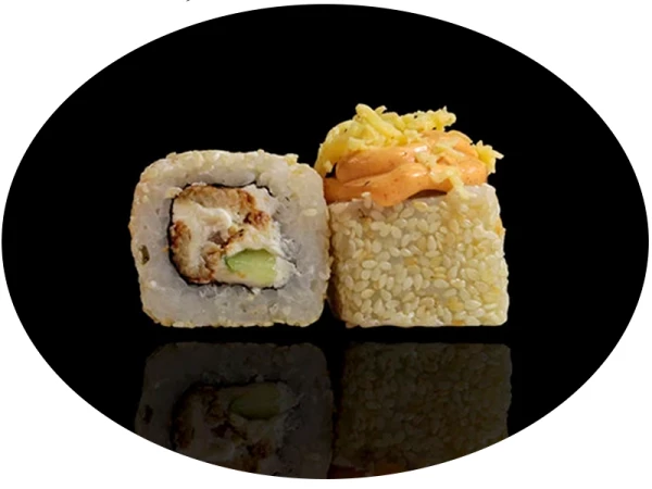 Запеченный с угрем и лососем