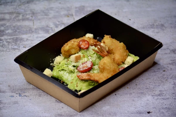 Салат Цезарь с креветками