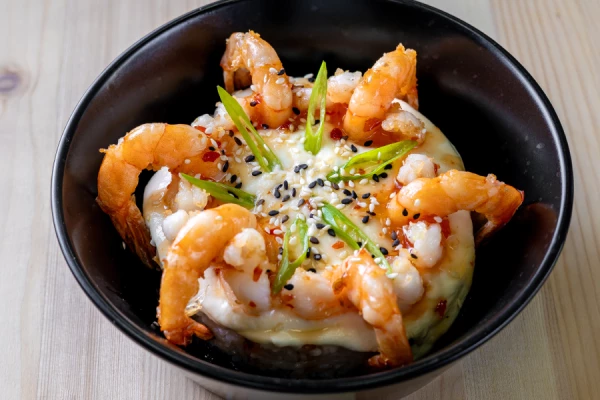 Рис с креветками в сливочном соусе