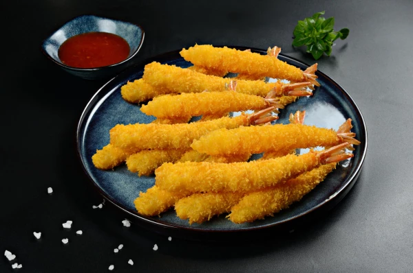 Креветки в панировке 15 шт. с соусом сладкий чили