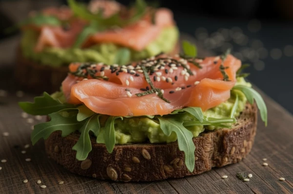 Брускетта с лососем