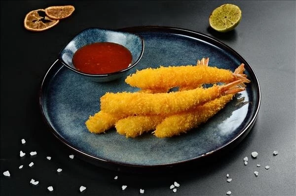 Креветки тигровые с соусом сладкий чили (5 шт)