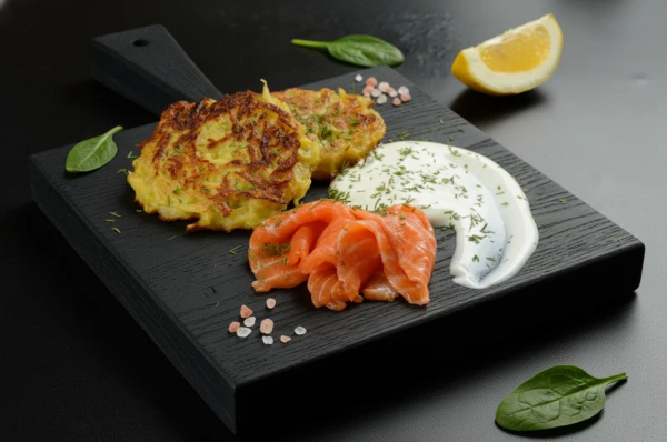 Драники с лососем