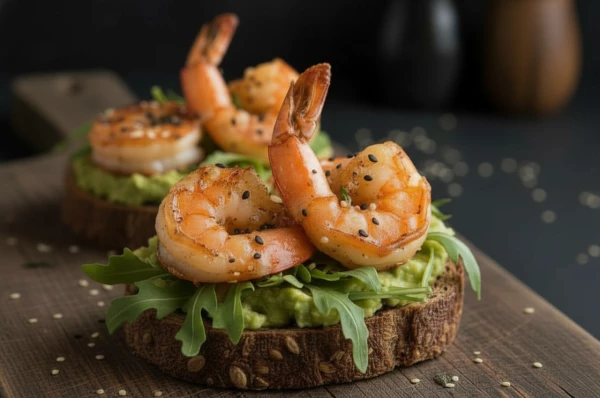 Брускетта с креветками