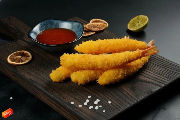 Креветки в панировке 5 шт. с соусом сладкий чили