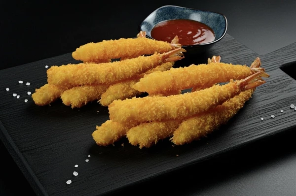 Креветки в панировке 10 шт. с соусом сладкий чили