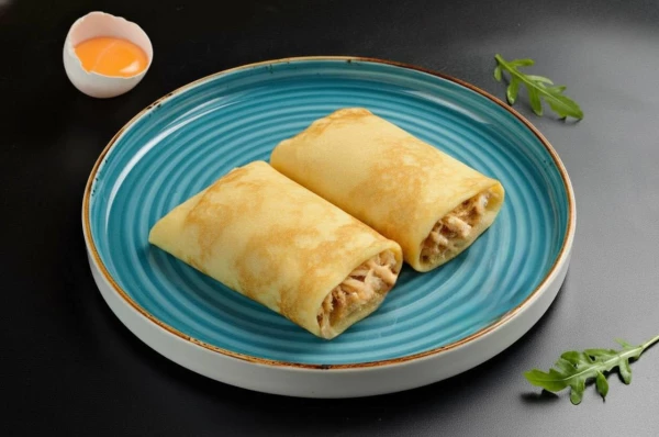 Блины с курицей и грибами