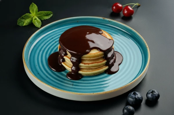 Панкейки с шоколадно-банановым соусом