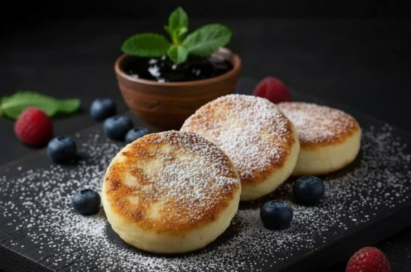 Сырники с малиновым соусом