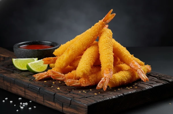 Креветки в панировке 10 шт. с соусом сладкий чили