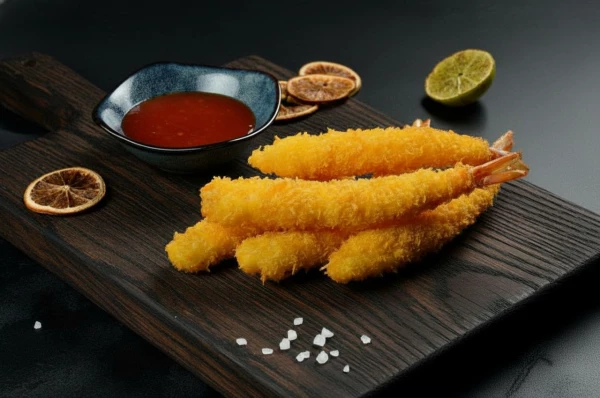 Креветки в панировке 5 шт. с соусом сладкий чили