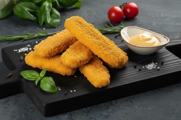 Стрипсы куриные с сырным соусом