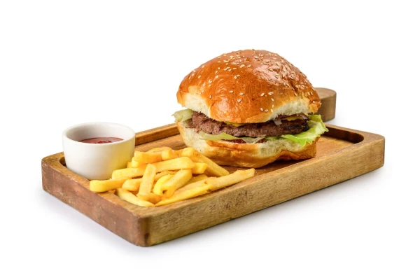 BBQ бургер с Бараниной + Картофель фри 