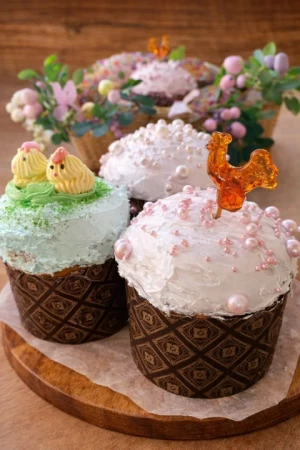 Кулич с оформлением в ассортименте