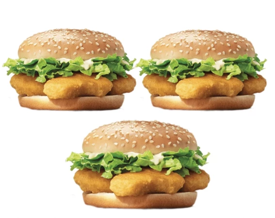 МакБургеры с курицей 3 по цене 2-х