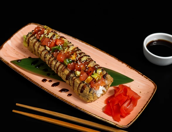 Хот-дог ролл с лососем