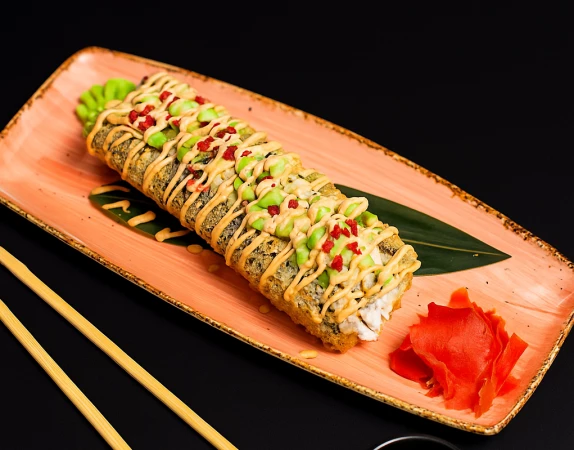 Хот-дог ролл с угрем и курицей