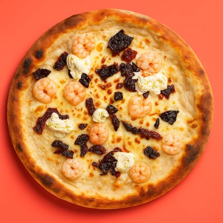 Пицца с креветками средняя