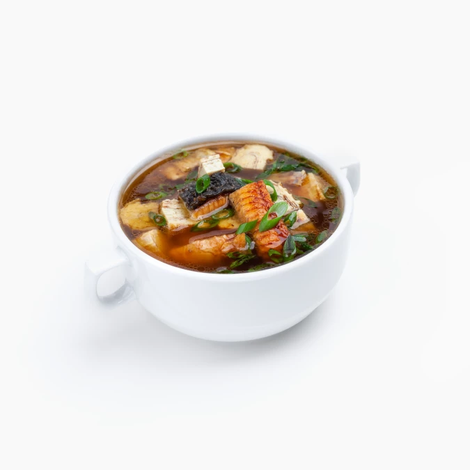 Суп угревый с омлетом